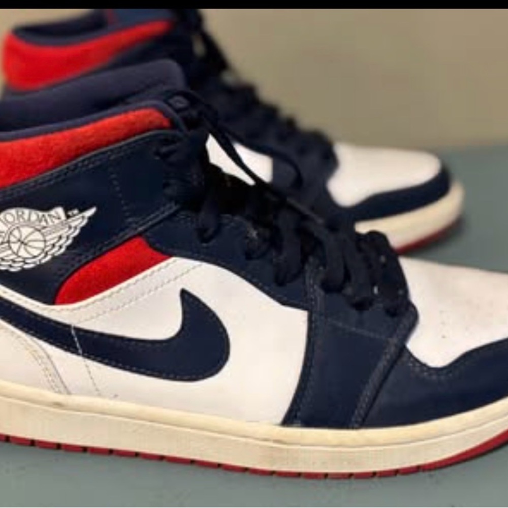 Nike Air Jordan Athletic Shoes - Red, White, and Black